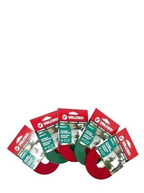Five Rolls of Velcro Decorating Garland Tie 0.5” X 30’ Holiday Christmas New NWT